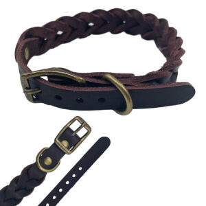 Luxury Braided Genuine Leather Dog Collar