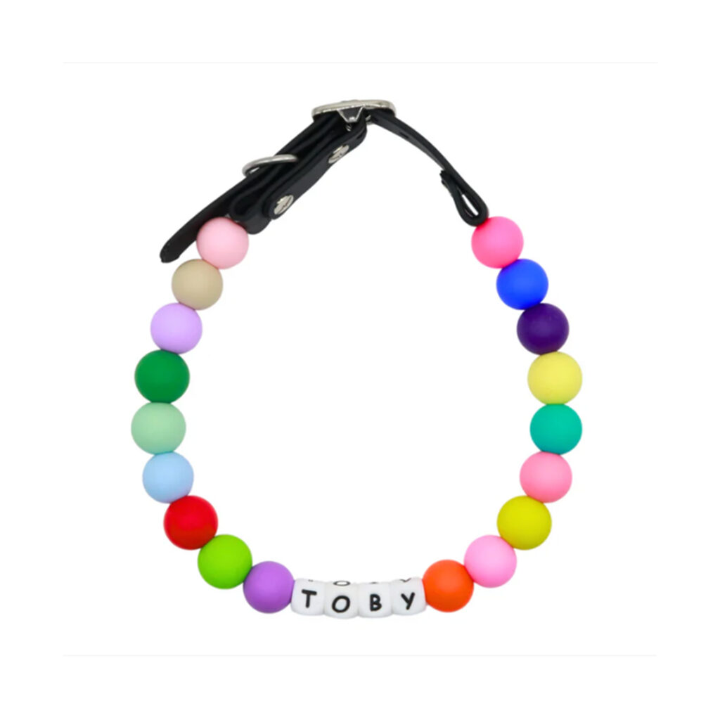 Bulk Custom Name Beaded Dog Collars, OEM Silicone Bead Pet Collars Supplier