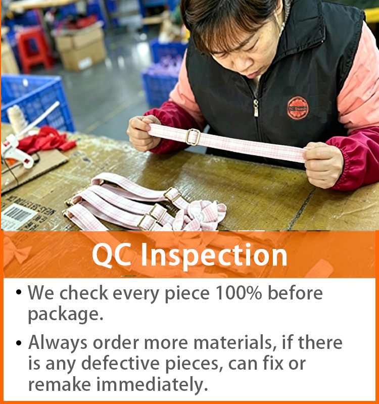QC inspection for custom pet harness, worker checking every pet accessory before packaging, strict quality control for pet products